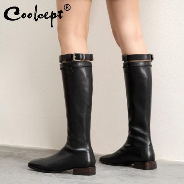 coolcept women winter long boots square toe women knee high boots fashion cool shoes daily footwear size 31-43, Black
coolcept women winter long boots square toe women knee high boots fashion cool shoes daily footwear size 31-43, Black