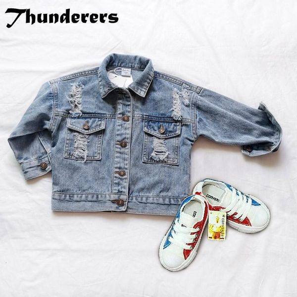 thunderers spring autumn kids jacket for girls long sleeve ripped girl denim windbreaker bule coats casual children clothes, Blue;gray
thunderers spring autumn kids jacket for girls long sleeve ripped girl denim windbreaker bule coats casual children clothes, Blue;gray
