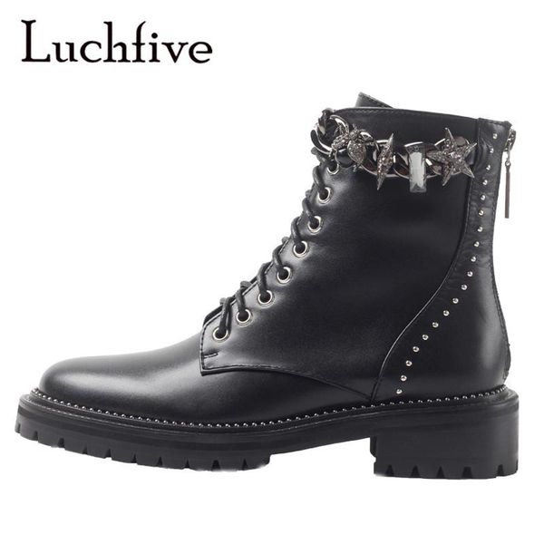 boots crystal chains short women rivets lace up shoes woman round toe low heels ankle fashion zipper black femme
boots crystal chains short women rivets lace up shoes woman round toe low heels ankle fashion zipper black femme