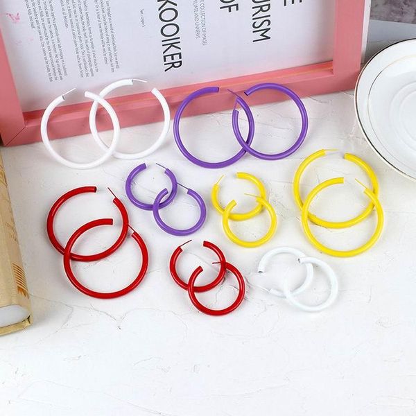 big small circle hoop fashion drop earrings for women simple geometric round geometric metal dangle earings red yellow white, Silver
big small circle hoop fashion drop earrings for women simple geometric round geometric metal dangle earings red yellow white, Silver