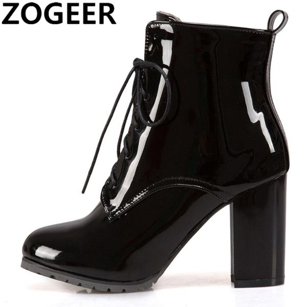 fashion ankle boots for women shoes high heels short boots patent lace-up women's ankle boots blue red black large size 45 46 c0202
fashion ankle boots for women shoes high heels short boots patent lace-up women's ankle boots blue red black large size 45 46 c0202