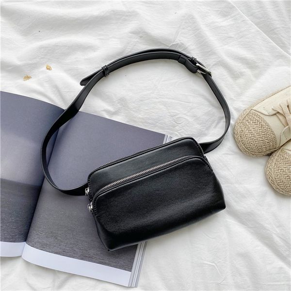 hbp korean version of the female solid color double zipper small bag fashion wild shoulder absorber bag tide
hbp korean version of the female solid color double zipper small bag fashion wild shoulder absorber bag tide