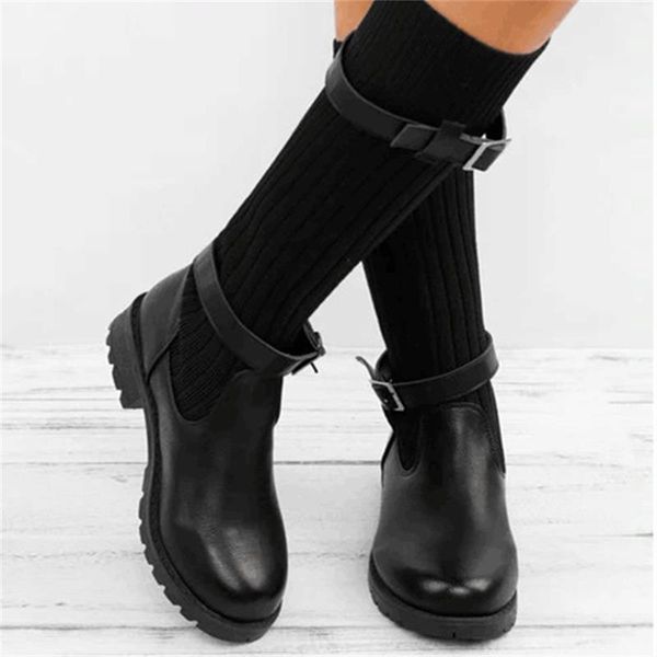 new autumn winter mid-calf boots fashion knee elastic sock boots chunky stretch women plus snow shoes, Black
new autumn winter mid-calf boots fashion knee elastic sock boots chunky stretch women plus snow shoes, Black