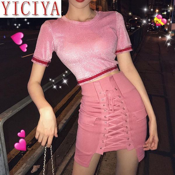 korean summer pink outfits 2020 sheet short paillettes shirts lace up mini potlead used rok lent womens two pieces sets1, Gray
korean summer pink outfits 2020 sheet short paillettes shirts lace up mini potlead used rok lent womens two pieces sets1, Gray