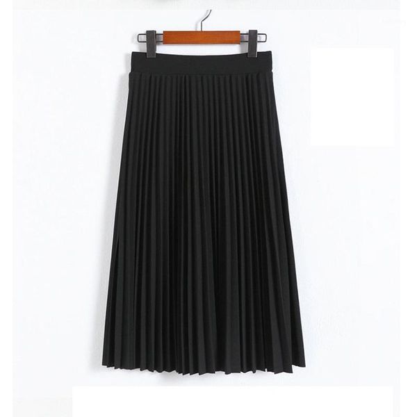 2019 europe and the united states new solid color high waist pleated skirt fashion temperament classic skirt1, Black
2019 europe and the united states new solid color high waist pleated skirt fashion temperament classic skirt1, Black