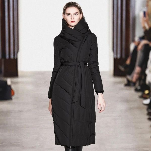 down coat winter white duck down thicken warm mid-length puffer coat women 2019 new fashion belt zipper long sleeve1, Black
down coat winter white duck down thicken warm mid-length puffer coat women 2019 new fashion belt zipper long sleeve1, Black