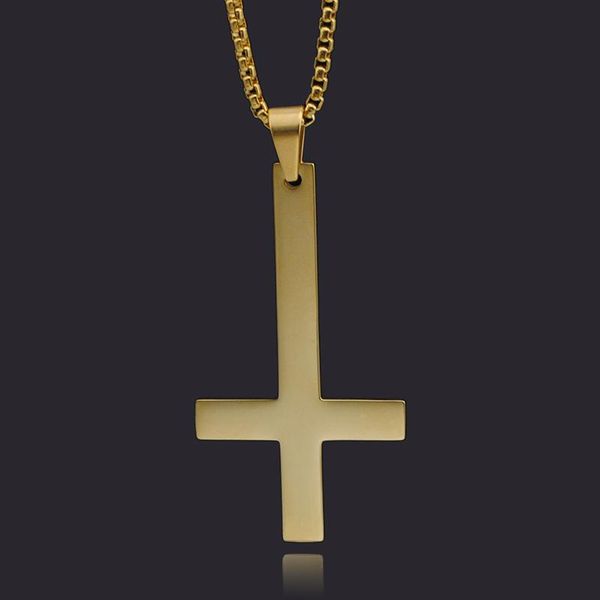pendant necklaces atgo stainless steel men inverted cross st peter necklace lucifer satan satanism jewelry fashion punk bp899, Silver
pendant necklaces atgo stainless steel men inverted cross st peter necklace lucifer satan satanism jewelry fashion punk bp899, Silver