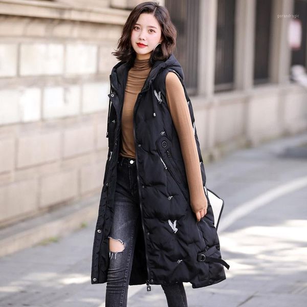 women long vest 2019 winter warm coat casual sleeveless thicken waistcoat vest female loose oversize women xz6511, Black;white
women long vest 2019 winter warm coat casual sleeveless thicken waistcoat vest female loose oversize women xz6511, Black;white