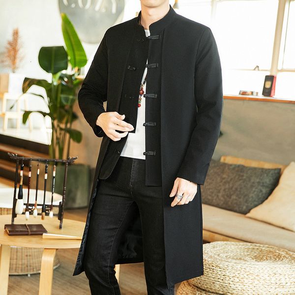chinese windbreaker mid long hanfu fake two tang suit pure black coat men's spring and autumn, Tan;black
chinese windbreaker mid long hanfu fake two tang suit pure black coat men's spring and autumn, Tan;black