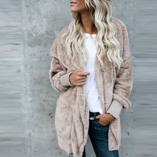 women's plush cardigan coat loose hooded warm woman jacket fashion solid color long sleeve winter fashion classic brown coat #241, Black
women's plush cardigan coat loose hooded warm woman jacket fashion solid color long sleeve winter fashion classic brown coat #241, Black
