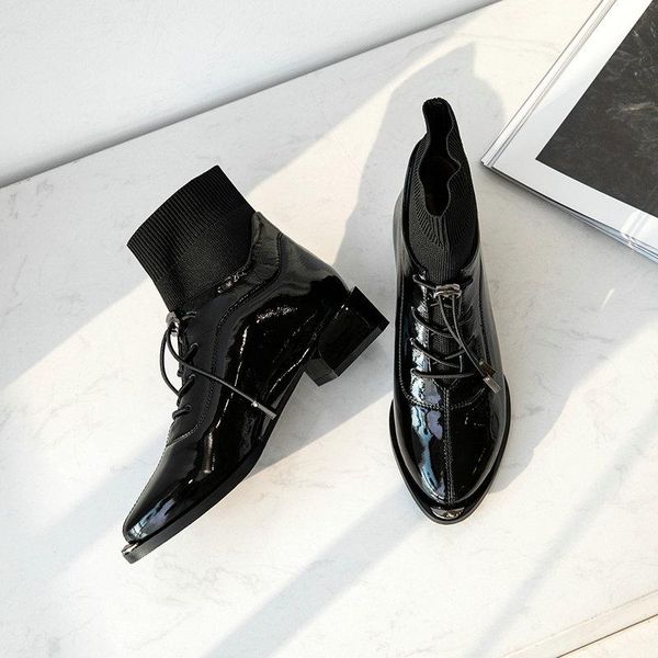 boots genuine leather knitting women ankle brand stretch autumn winter low heels shoes woman casual quality size 41 42 43, Black
boots genuine leather knitting women ankle brand stretch autumn winter low heels shoes woman casual quality size 41 42 43, Black