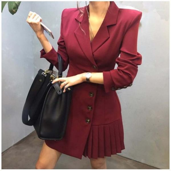 office lady black wine red spring autumn solid women jacket long coat slim pleated outwear work wear suit coat blazers1, White;black
office lady black wine red spring autumn solid women jacket long coat slim pleated outwear work wear suit coat blazers1, White;black