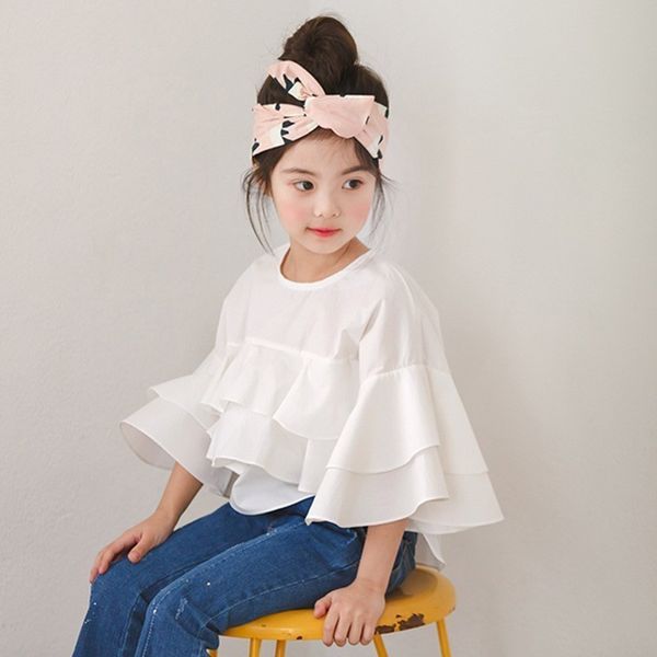 2019 new arrivals petal sleeve blouses baby big girls white cotton spring autumn ruffles shirts for kids clothing 6 8 10 y y200704, White;black
2019 new arrivals petal sleeve blouses baby big girls white cotton spring autumn ruffles shirts for kids clothing 6 8 10 y y200704, White;black