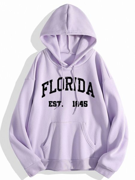 letter graphic kangaroo pocket drawstring thermal hoodie l2px#, White;black