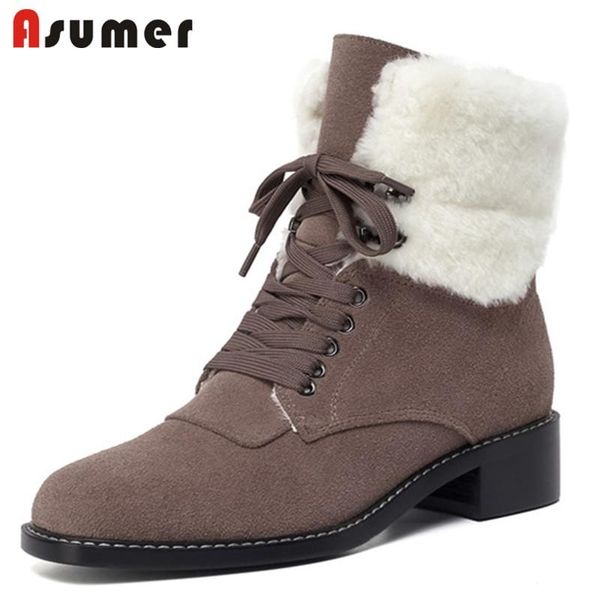boots asumer winter shoes women suede leather thick fur snow round toe lace up square heel ankle 2021, Black
boots asumer winter shoes women suede leather thick fur snow round toe lace up square heel ankle 2021, Black