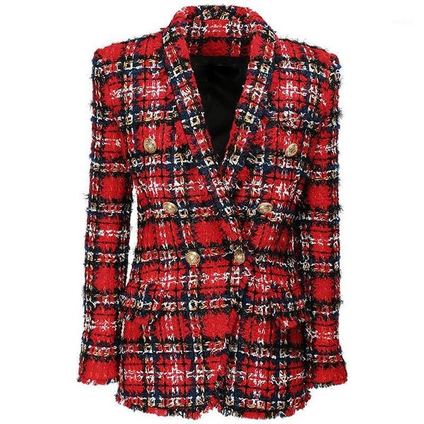 2020 designer jacket women's double breasted shawl collar tassel fringed plaid tweed blazer1, White;black
2020 designer jacket women's double breasted shawl collar tassel fringed plaid tweed blazer1, White;black