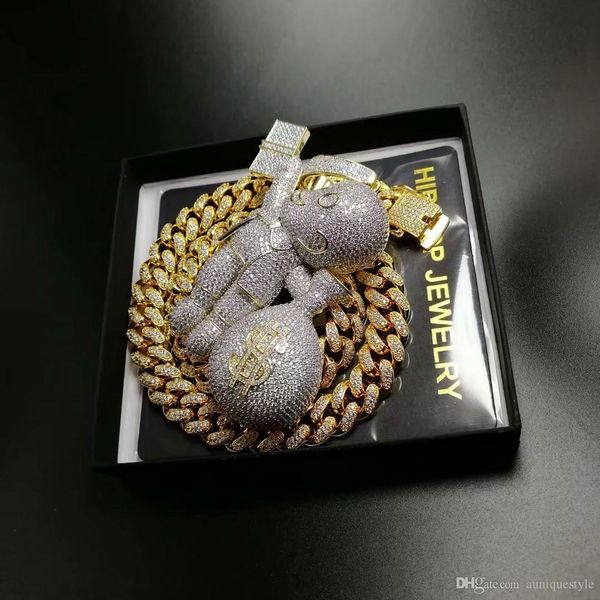 2020 out pendant hip hop bling chains jewelry men gold necklace luxury designer diamond cuban link cartoon mario money bag rapper dj charms, Silver
2020 out pendant hip hop bling chains jewelry men gold necklace luxury designer diamond cuban link cartoon mario money bag rapper dj charms, Silver