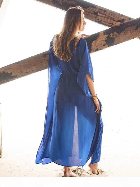 2020 women bikini cover-ups swimwear blue bohemian embroiedred chiffon long kimono cardigan plus size beach wear swimsuit cover up beachwear, White;black
2020 women bikini cover-ups swimwear blue bohemian embroiedred chiffon long kimono cardigan plus size beach wear swimsuit cover up beachwear, White;black