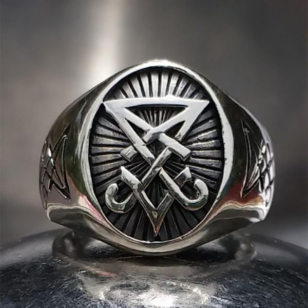 cluster rings sigil of lucifer satanic satan baphomet signet stainless steel ring pagan jewelry, Golden;silver
cluster rings sigil of lucifer satanic satan baphomet signet stainless steel ring pagan jewelry, Golden;silver