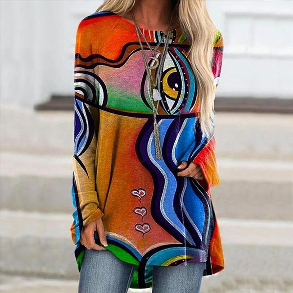 women casual long sleeve t shirt new design abstract face print t shirt autumn fashion elegant tee 18 colors, White
women casual long sleeve t shirt new design abstract face print t shirt autumn fashion elegant tee 18 colors, White