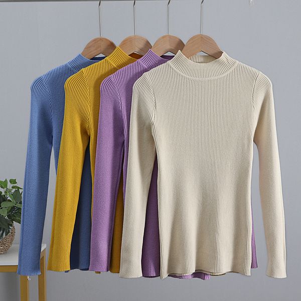 2021 new autumn winter basic women pullover knitted soft turtleneck female silm sweater eaj8, White;black
2021 new autumn winter basic women pullover knitted soft turtleneck female silm sweater eaj8, White;black