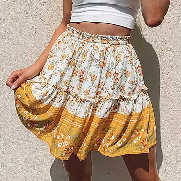 summer bohemian skirt women casual vintage high waist floral print beach ruffled short skirt women skirts saias femininas, Black
summer bohemian skirt women casual vintage high waist floral print beach ruffled short skirt women skirts saias femininas, Black