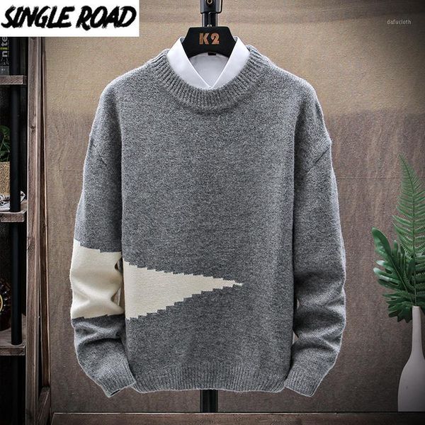singleroad mens knitted sweater men 2020 winter patchwork sweaters pullover jumper harajuku korean causual grey sweater men1, White;black
singleroad mens knitted sweater men 2020 winter patchwork sweaters pullover jumper harajuku korean causual grey sweater men1, White;black