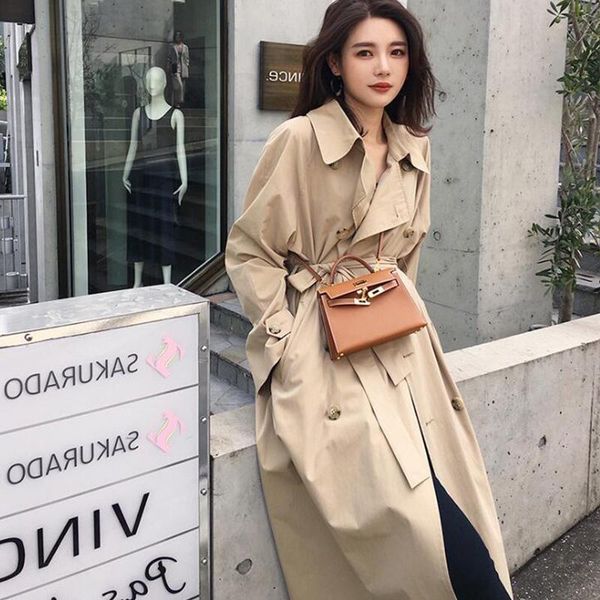 2020 new spring autumn women solid color trench coat europe fashion office casual loose double breasted long coat female cc525, Black
2020 new spring autumn women solid color trench coat europe fashion office casual loose double breasted long coat female cc525, Black