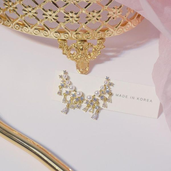 stud xinbada 14k real gold jewelry pearl zircon tassel exquisite fashion earrings for woman shine holiday party daily luxury earring, Golden;silver
stud xinbada 14k real gold jewelry pearl zircon tassel exquisite fashion earrings for woman shine holiday party daily luxury earring, Golden;silver