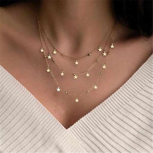 fashion star pendant clavicle chain necklace choker charms gold color metal collar necklaces for women neck jewelry, Silver
fashion star pendant clavicle chain necklace choker charms gold color metal collar necklaces for women neck jewelry, Silver