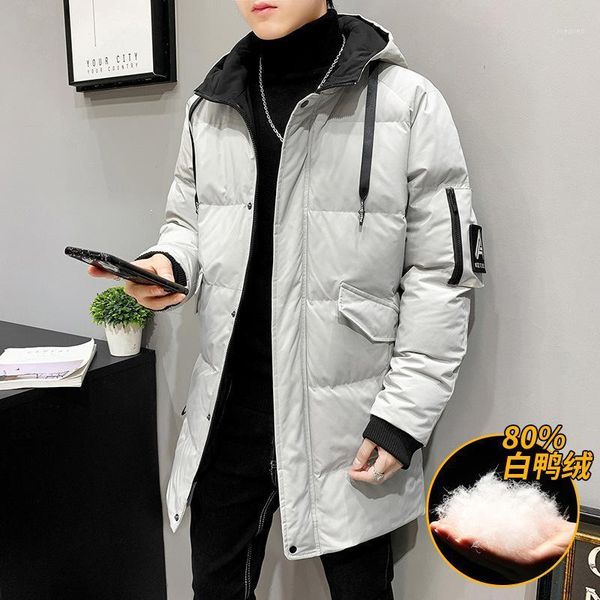 men's down jacket winter more new han edition men's popular logo white duck down coat to keep warm in long hoodie1, Black
men's down jacket winter more new han edition men's popular logo white duck down coat to keep warm in long hoodie1, Black