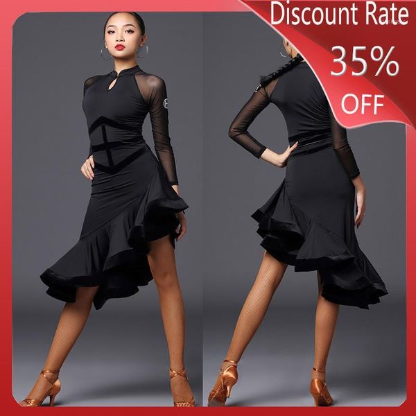 professional latin dance dress performance latin dress female training costumes dance competition dresses dqs35631, Black;red
professional latin dance dress performance latin dress female training costumes dance competition dresses dqs35631, Black;red