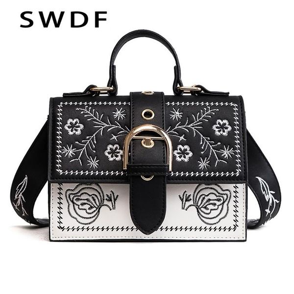 swdf summer fashion women bag panelled vintage flower girls bags for girls black pu leather women messenger bags drop shipping
swdf summer fashion women bag panelled vintage flower girls bags for girls black pu leather women messenger bags drop shipping