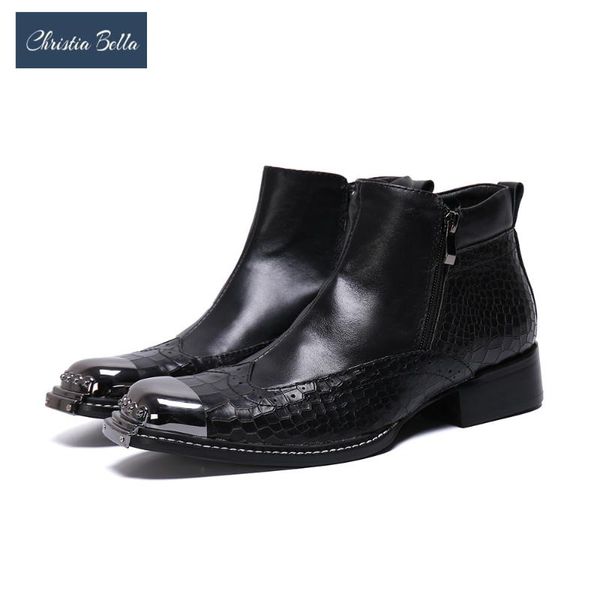 christia bella metal toe business formal prom boots increse height motorcycle man short boots new italian zip real leather, Black
christia bella metal toe business formal prom boots increse height motorcycle man short boots new italian zip real leather, Black