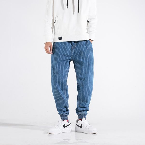 new japanese men's youth loose white and jeans striped denim harem pants men's trendy brand jeans 98kpj, Blue
new japanese men's youth loose white and jeans striped denim harem pants men's trendy brand jeans 98kpj, Blue