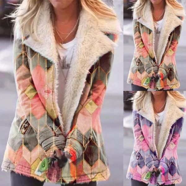 2021 new products women lapel print jackets ladies single-breasted long sleeved plush jacket winter warm female outwear #t2g1, Black;brown
2021 new products women lapel print jackets ladies single-breasted long sleeved plush jacket winter warm female outwear #t2g1, Black;brown