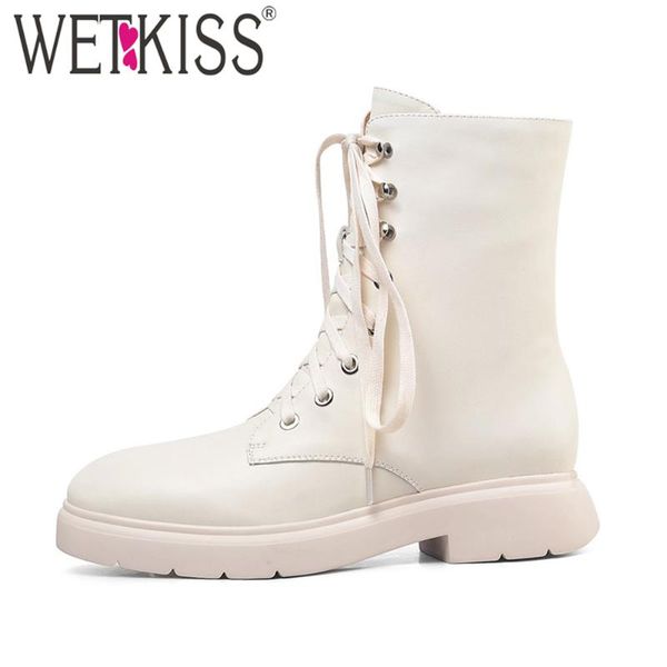 wetkiss cross tied ankle boots women lace up flat booties round toe combat platform shoes woman autumn winter shoes, Black
wetkiss cross tied ankle boots women lace up flat booties round toe combat platform shoes woman autumn winter shoes, Black