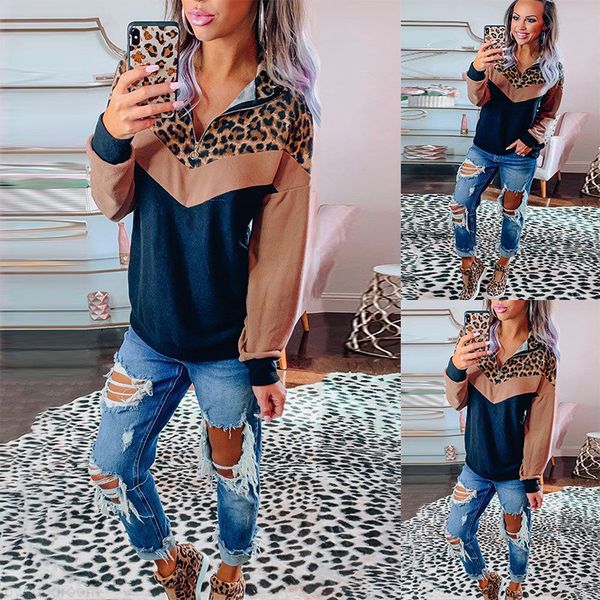 women pullover hoodies leopard patchwork autumn winter casual stand collar zipper sweatshirt streetwear female hoody, Black
women pullover hoodies leopard patchwork autumn winter casual stand collar zipper sweatshirt streetwear female hoody, Black