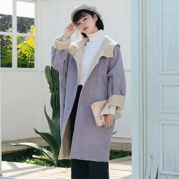 women's trench coats mid-length coat winter style korean-style corduroy lambs wool lining-style loose-fit plus velvet thick1, Tan;black
women's trench coats mid-length coat winter style korean-style corduroy lambs wool lining-style loose-fit plus velvet thick1, Tan;black