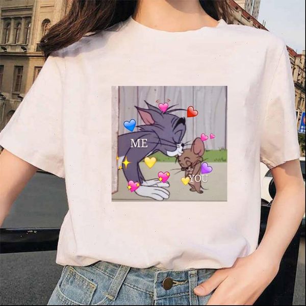 harajuku womens t shirt cat mouse cartoon print tees summer round neck casual short sleeve fashion t shirt, White
harajuku womens t shirt cat mouse cartoon print tees summer round neck casual short sleeve fashion t shirt, White