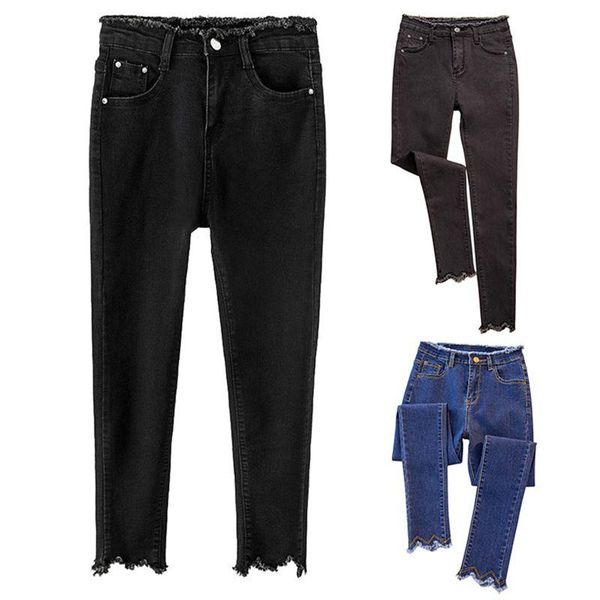 women comfy high waist elastic stretch tight-fitting jeans pants solid color slim long simple trousers, Black;white
women comfy high waist elastic stretch tight-fitting jeans pants solid color slim long simple trousers, Black;white
