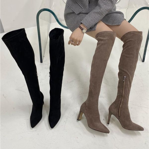 women's boots autumn booties woman 2020 low heel round toe pointe shoes thigh high heels high boots-women mid, Black
women's boots autumn booties woman 2020 low heel round toe pointe shoes thigh high heels high boots-women mid, Black