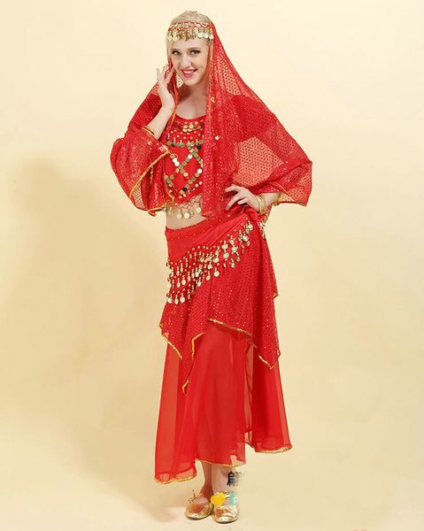4 piece set bollywood dance costumes indian belly dance costumes set for women chiffon belly dance costume suit for woman, Black;red
4 piece set bollywood dance costumes indian belly dance costumes set for women chiffon belly dance costume suit for woman, Black;red