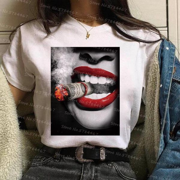 popular red lips with money t shirt women vogue rose cigarette butterfly lips t shirt green blue lip diamond graphic, White
popular red lips with money t shirt women vogue rose cigarette butterfly lips t shirt green blue lip diamond graphic, White