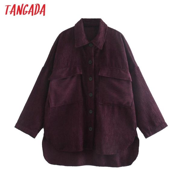 women's jackets tangada women wine red corduroy coats jacket loose long sleeves pocket 2021 ladies elegant autumn winter coat 3l50, Black;brown
women's jackets tangada women wine red corduroy coats jacket loose long sleeves pocket 2021 ladies elegant autumn winter coat 3l50, Black;brown