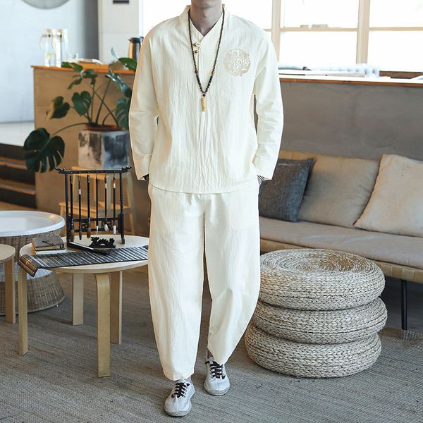 men cotton and linen casual set mens long-sleeved shirt and trousers sets light and breathable tracksuit male lj201125, Gray
men cotton and linen casual set mens long-sleeved shirt and trousers sets light and breathable tracksuit male lj201125, Gray