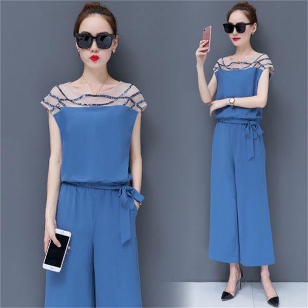 female chiffon two-piece blue summer clothes of black women piece and femme womanhood suit parts cfmj, White
female chiffon two-piece blue summer clothes of black women piece and femme womanhood suit parts cfmj, White
