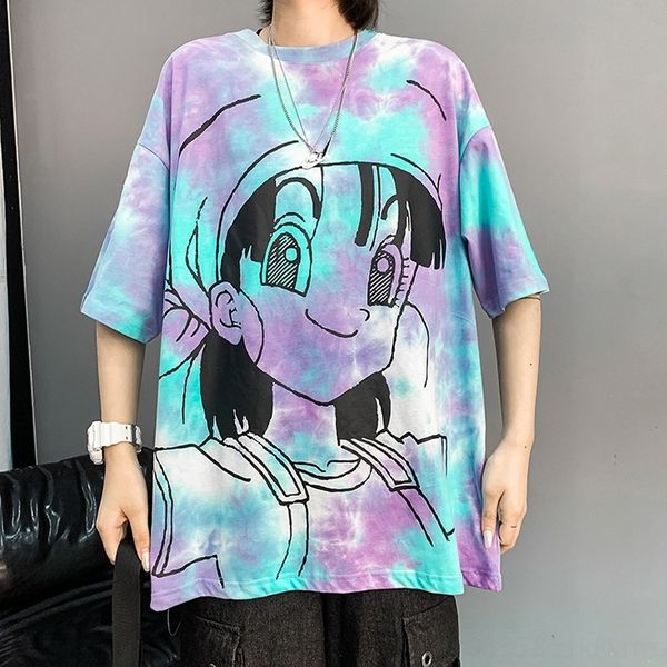 5reoe net red chaoyuansuo cartoon version dye short sleeve t-shirt women's summer loose korean tie ins coat wind half sleeve t-shirt, White
5reoe net red chaoyuansuo cartoon version dye short sleeve t-shirt women's summer loose korean tie ins coat wind half sleeve t-shirt, White