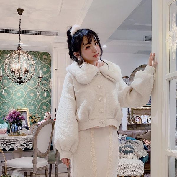 princess sweet lolita coat bobon21 japanese sweet doll collar removable collar with lace wool loop short coat women c1720, Black
princess sweet lolita coat bobon21 japanese sweet doll collar removable collar with lace wool loop short coat women c1720, Black
