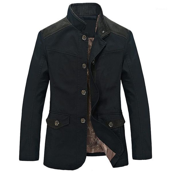 men jacket men's fashion high collar jacket spring autumn coat men casual cotton splicing outerwear male1, Black;brown
men jacket men's fashion high collar jacket spring autumn coat men casual cotton splicing outerwear male1, Black;brown